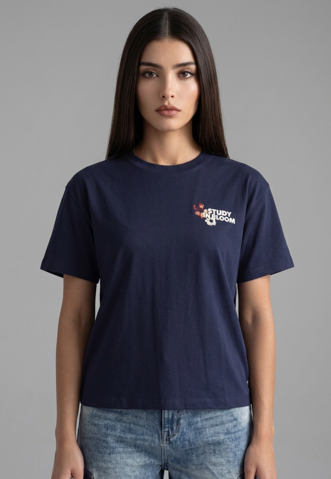Polera Mujer Boxy Fit Bloom Azul 3