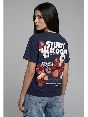 Polera Mujer Boxy Fit Bloom Azul