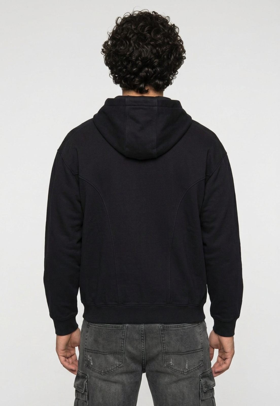 Polerón Hombre Cortes Moda Negro 2