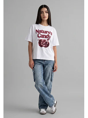 Polera Mujer Print Granada Crudo