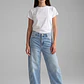 Jeans Mujer Barrel Tiro Medio Celeste - Miniatura 4