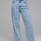 Jeans Mujer Wide Leg Cinturón Celeste - Miniatura 3