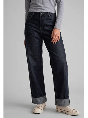 Jeans Mujer Wide Loose Azul