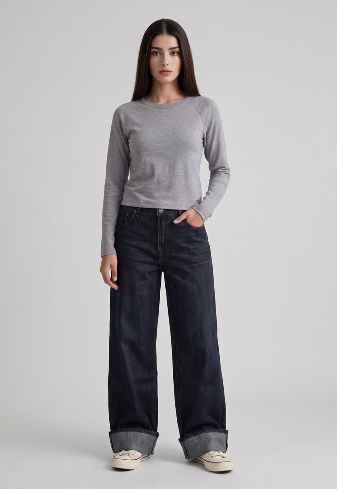 Jeans Mujer Wide Loose Azul 1