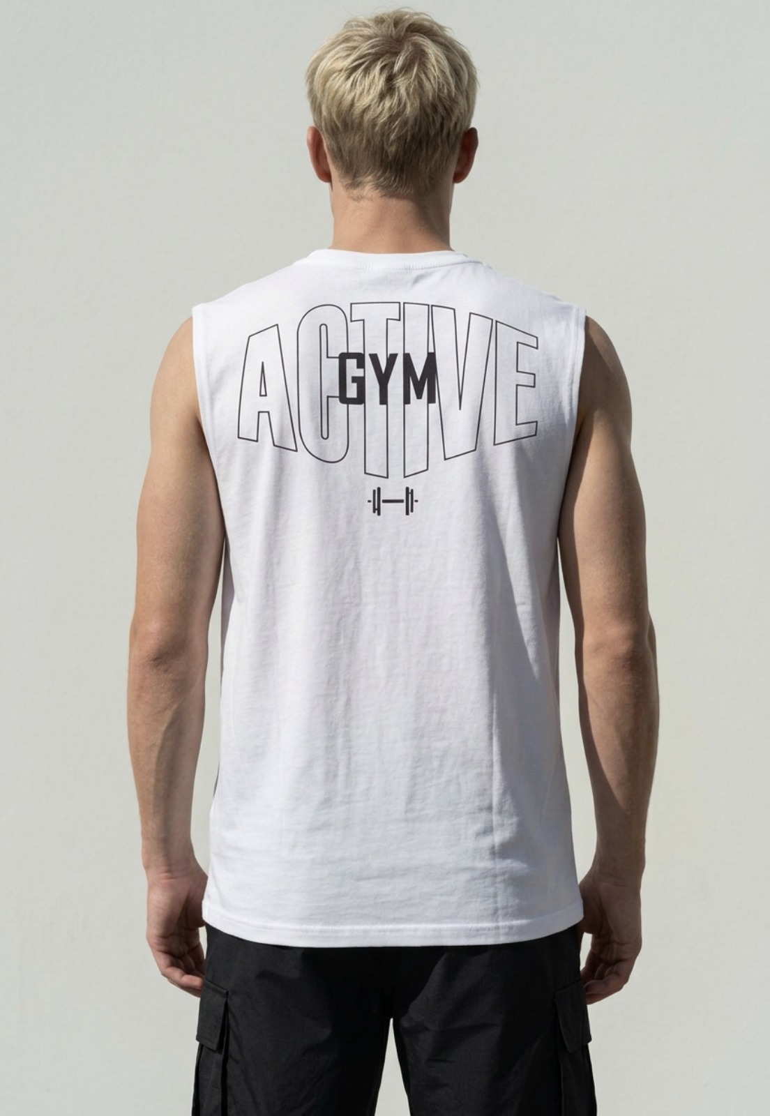 Sudadera Hombre Print Oversize Blanco Training 2