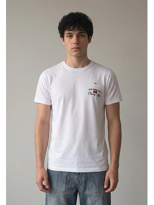 Polera Hombre Hielos Guindas Blanco