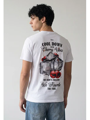 Polera Hombre Hielos Guindas Blanco