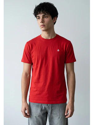 Polera Hombre Bordado Rojo