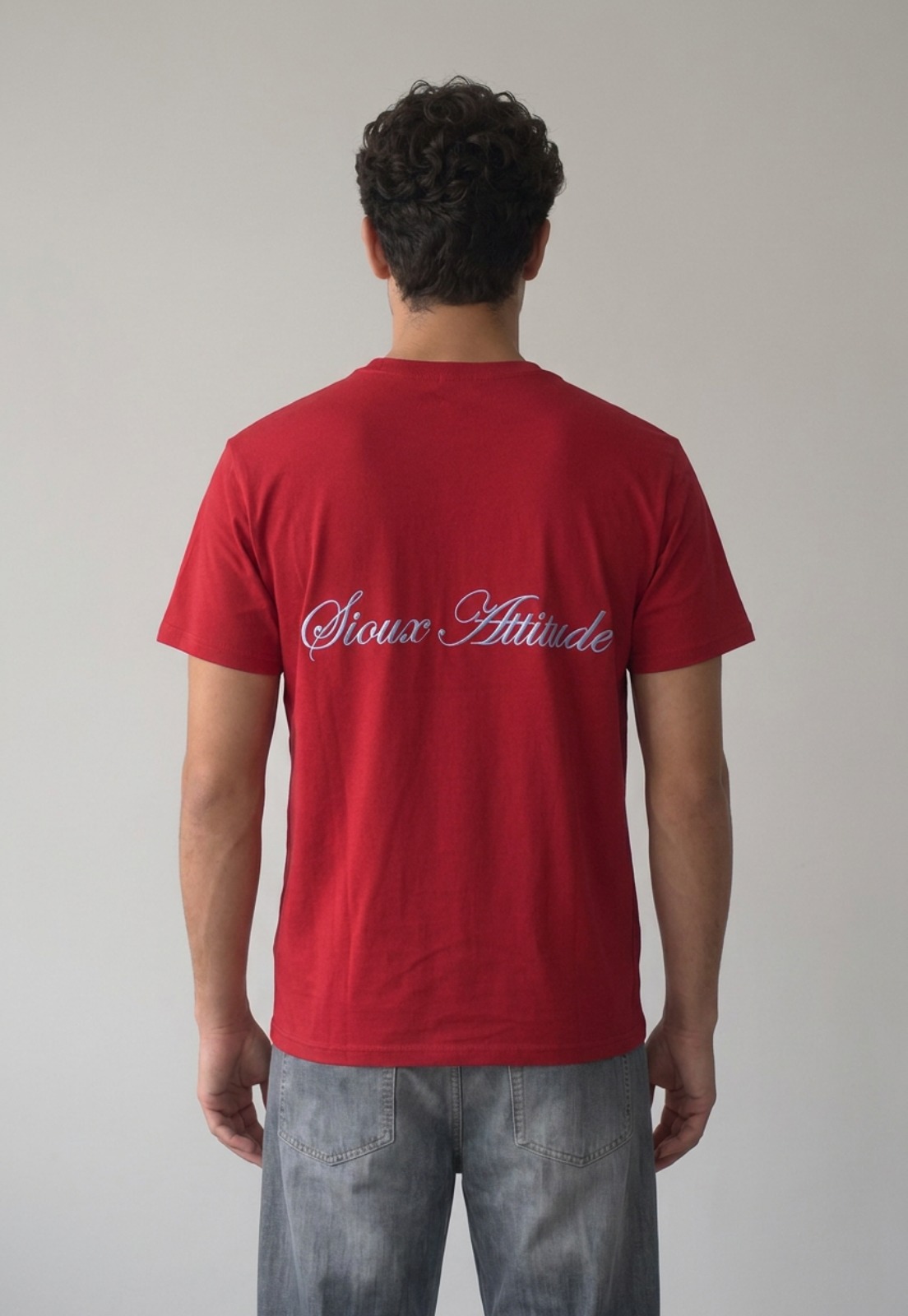 Polera Hombre Bordado Rojo 2