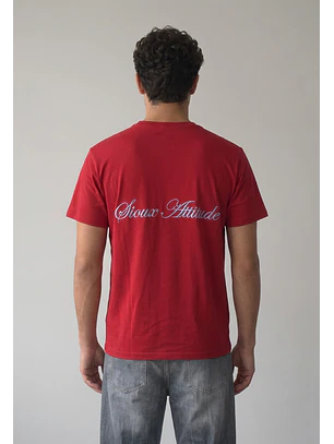 Polera Hombre Bordado Rojo