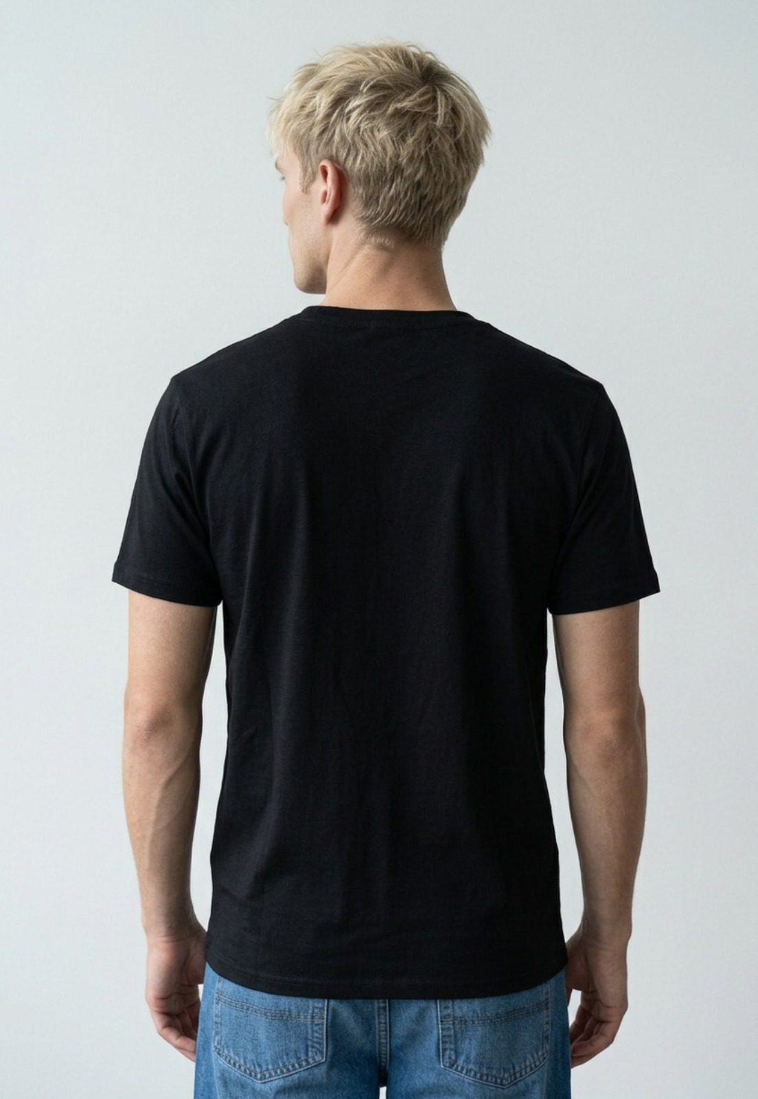 Polera Hombre Print Cara Negro 2