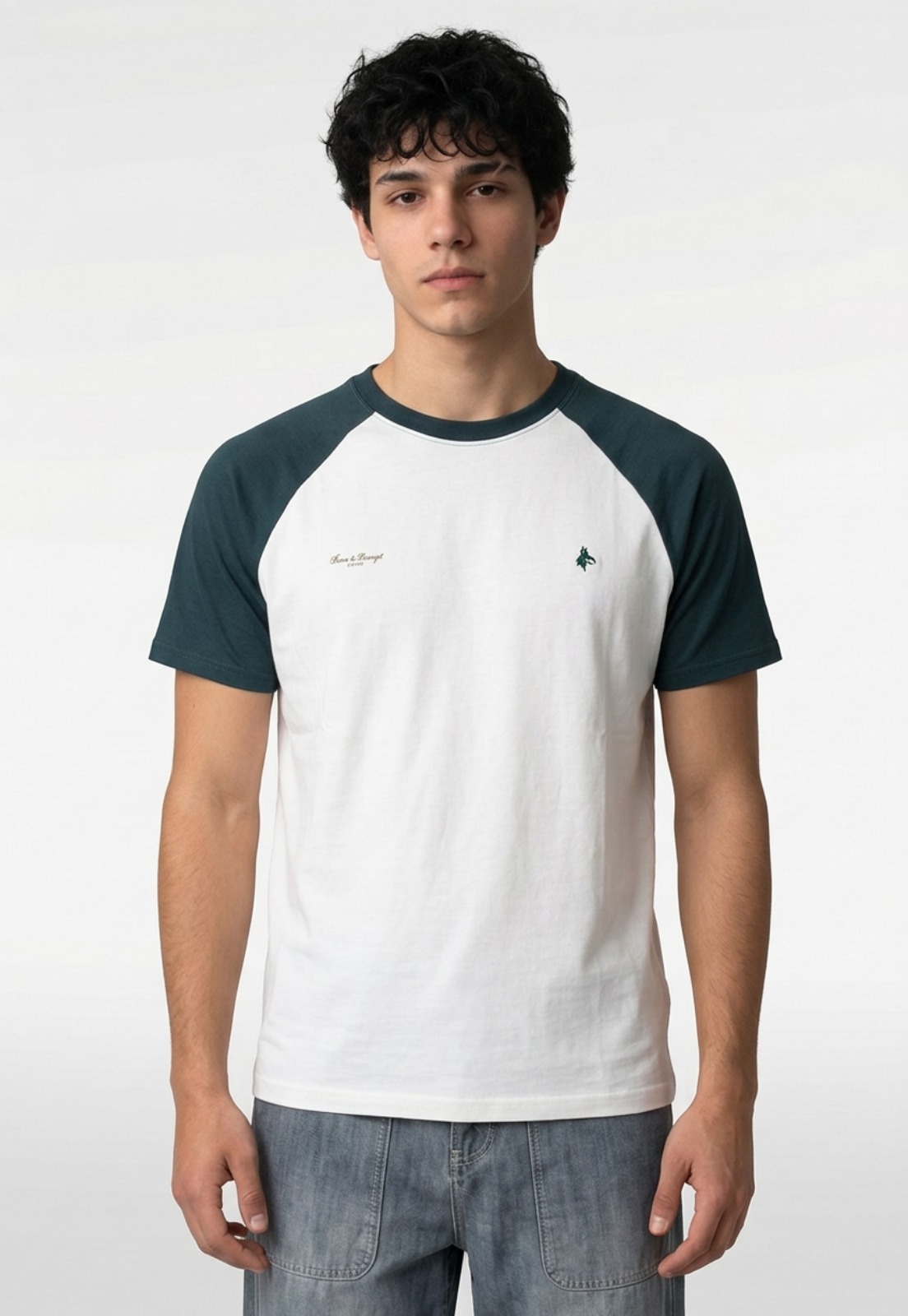 Polera Hombre Bicolor Verde 1