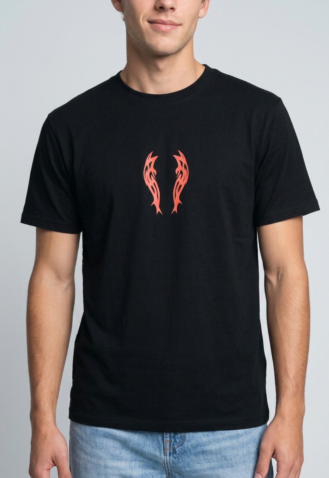 Polera Hombre Print Alas Negro 2
