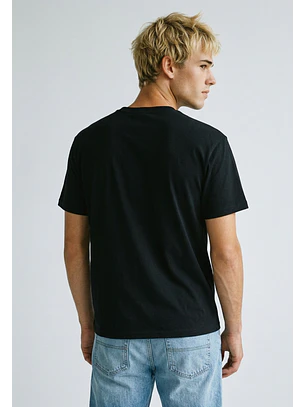 Polera Hombre Boxy Fit Perros Negro