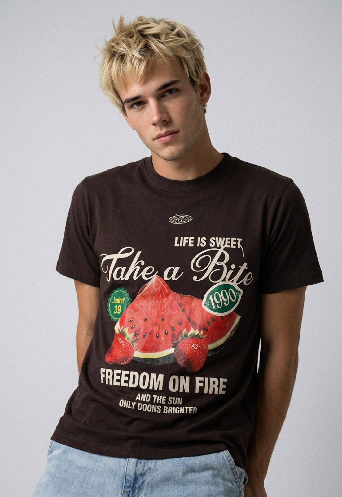 Polera Hombre Sandías Café 1