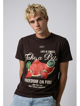 Polera Hombre Sandías Café