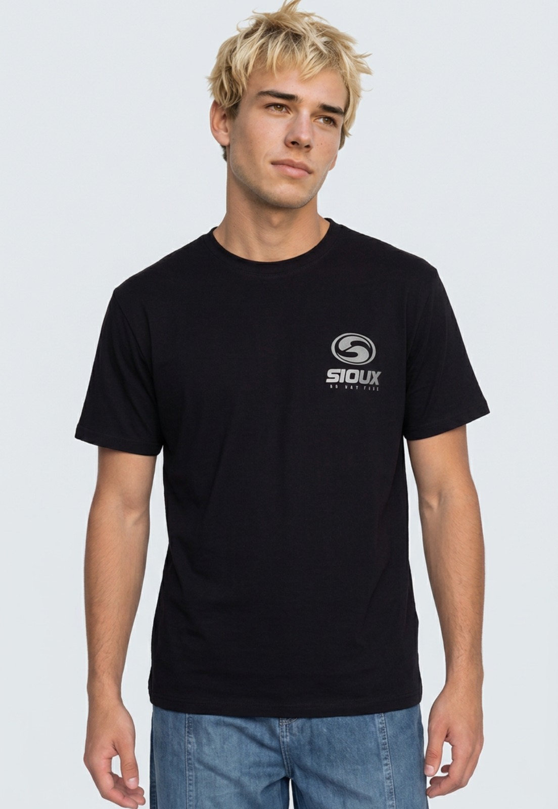 Polera Hombre Metalizado Negro 1