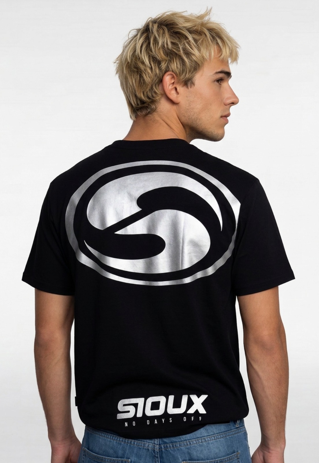 Polera Hombre Metalizado Negro 2
