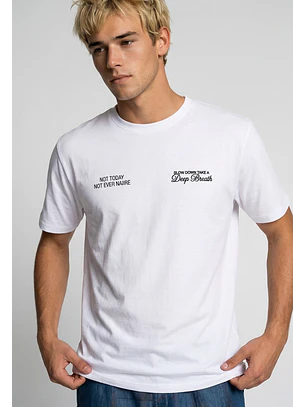 Polera Hombre Print Letras Blanco