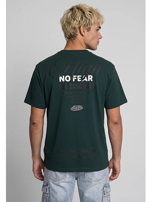 Polera Hombre Print Letras Verde
