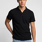 Polera Hombre Piqué Cuello V Negro - Miniatura 1
