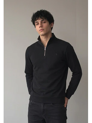 Polerón Hombre Cierre Negro Office Casual