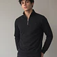 Polerón Hombre Cierre Negro Office Casual - Miniatura 1