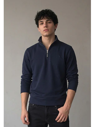 Polerón Hombre Cierre Azul Office Casual
