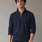 Polerón Hombre Cierre Azul Office Casual - Miniatura 1