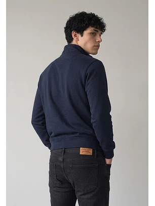 Polerón Hombre Cierre Azul Office Casual