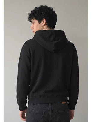 Polerón Hombre Boxy Fit Con Cierre Negro