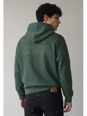 Polerón Hombre Relaxed Print Verde