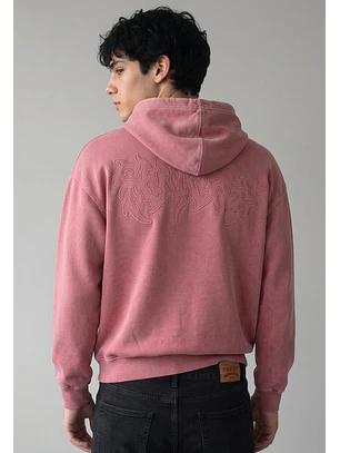 Polerón Hombre Con Cierre Boxy Fit Rosado