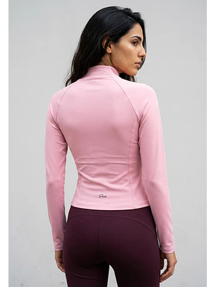 Polerón Mujer Con Cierre Rosado Training