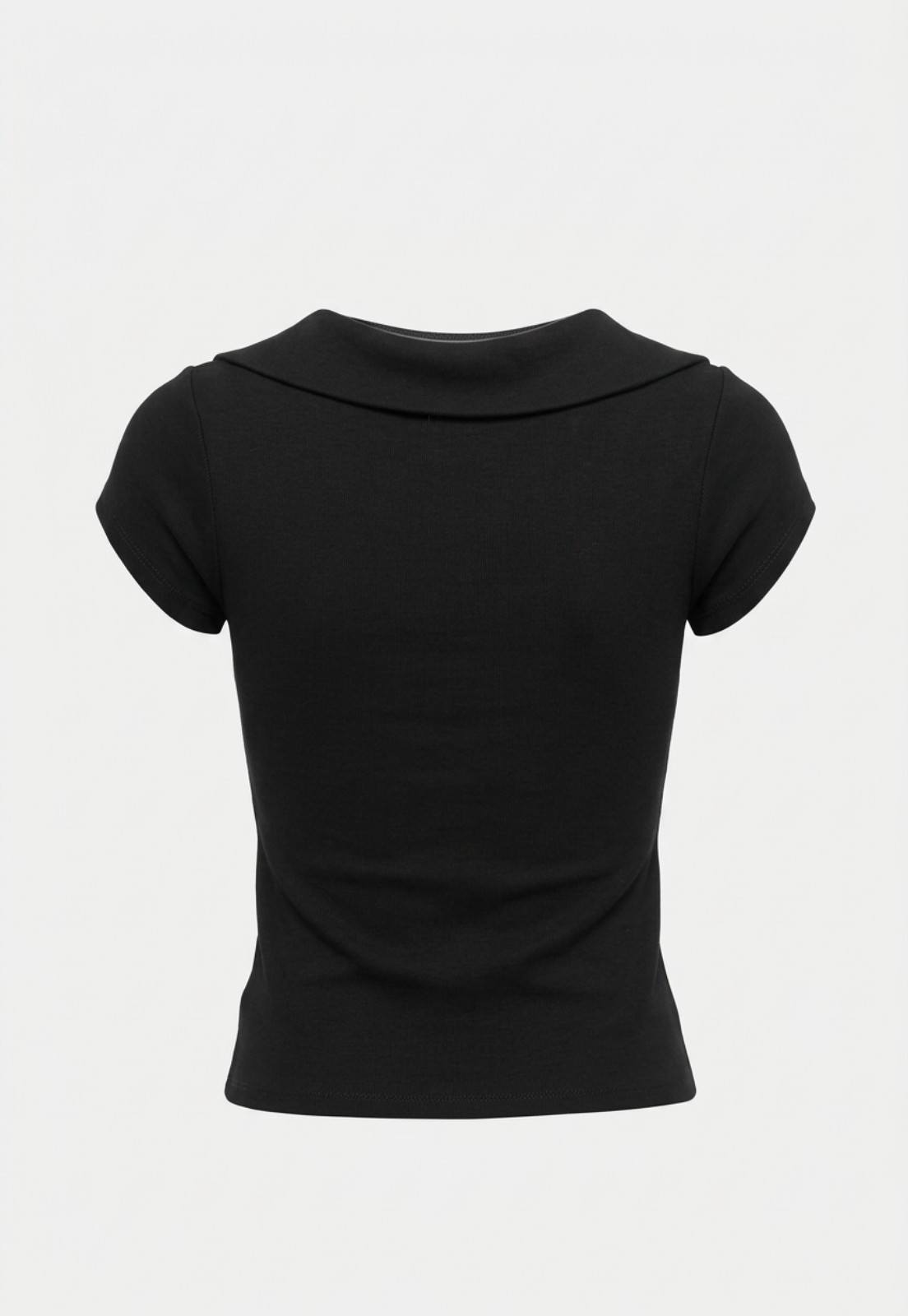 Polera Mujer Cuellos Broches Delantero Negro 2