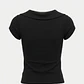 Polera Mujer Cuellos Broches Delantero Negro - Miniatura 2