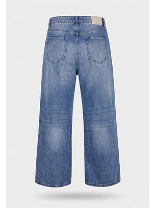 Jeans Mujer Relaxed Tiro Bajo Celeste
