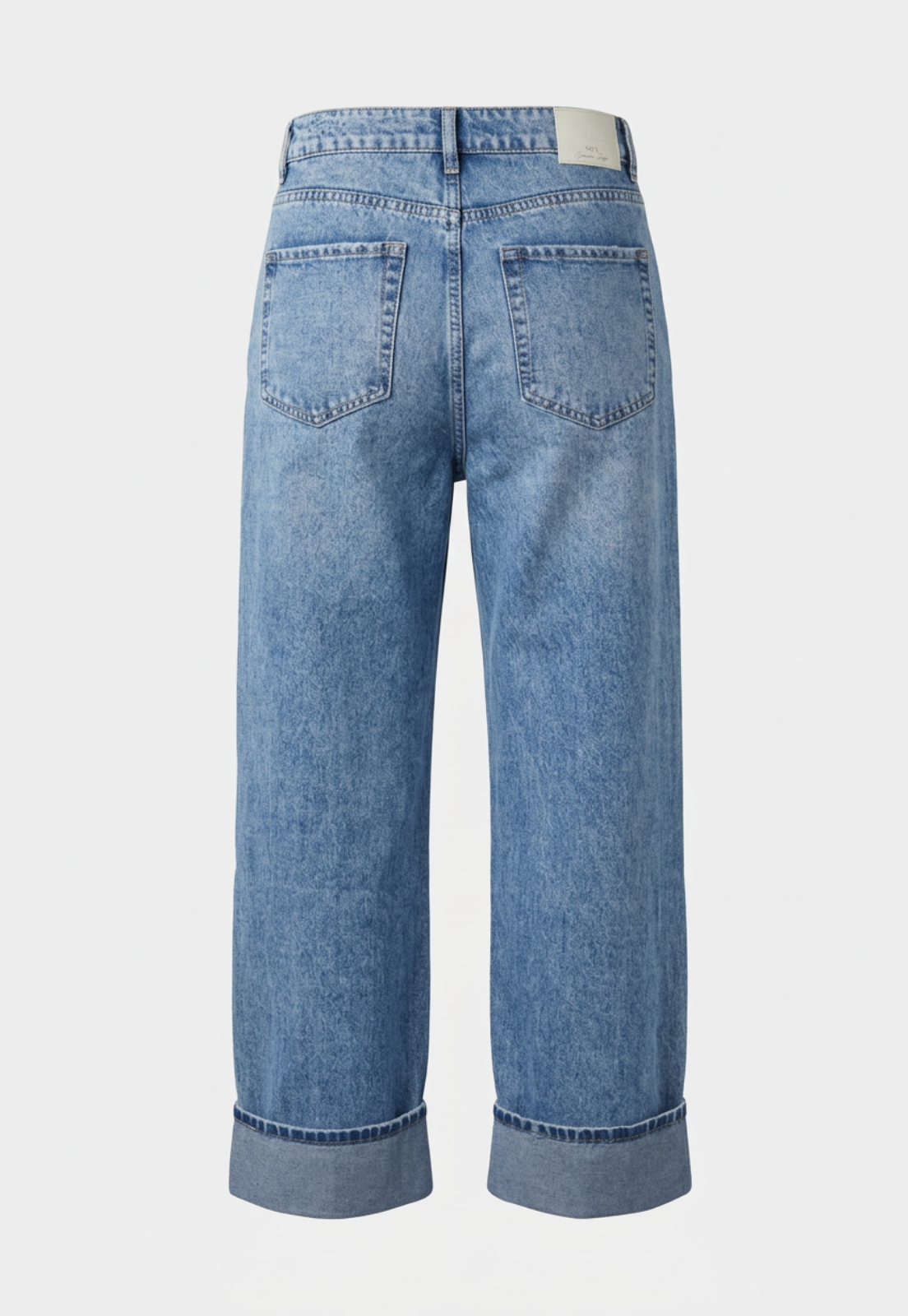 Jeans Mujer Wide Leg Folded Celeste 2
