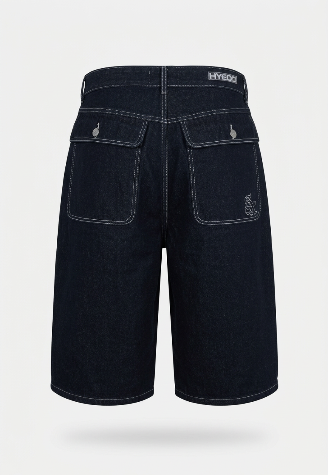 Bermuda Hombre Super Baggy Bordado Negro 2