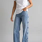 Jeans Mujer Estrellas Costados Celeste - Miniatura 3