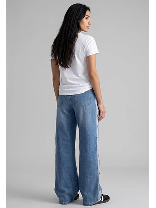 Jeans Mujer Estrellas Costados Celeste
