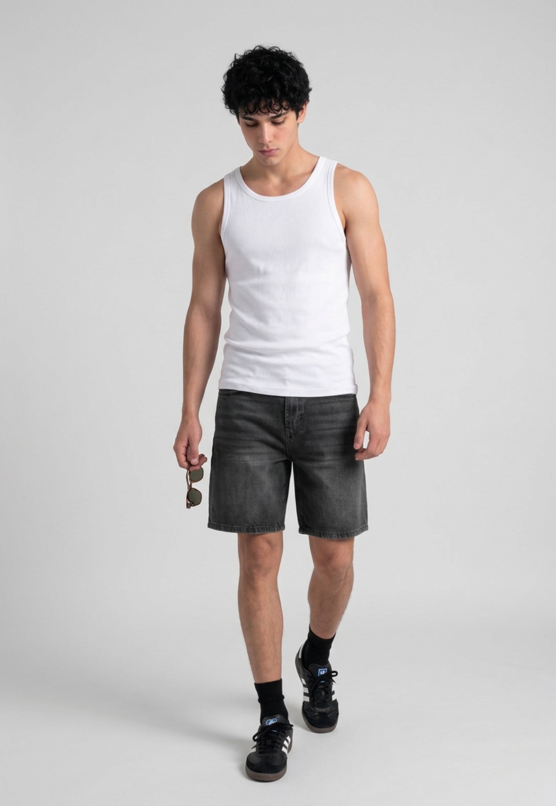 Bermuda Hombre Denim Straight Gris 4