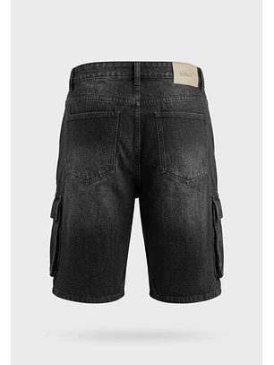 Bermuda Hombre Cargo Negro
