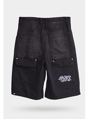 Bermuda Hombre Skater Bordado Negro