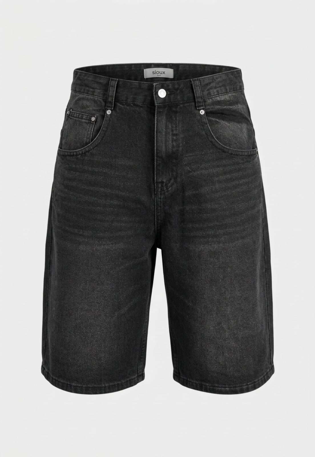 Bermuda Hombre Skater Bordado Negro 1