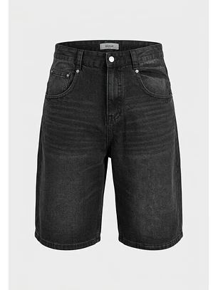 Bermuda Hombre Skater Bordado Negro