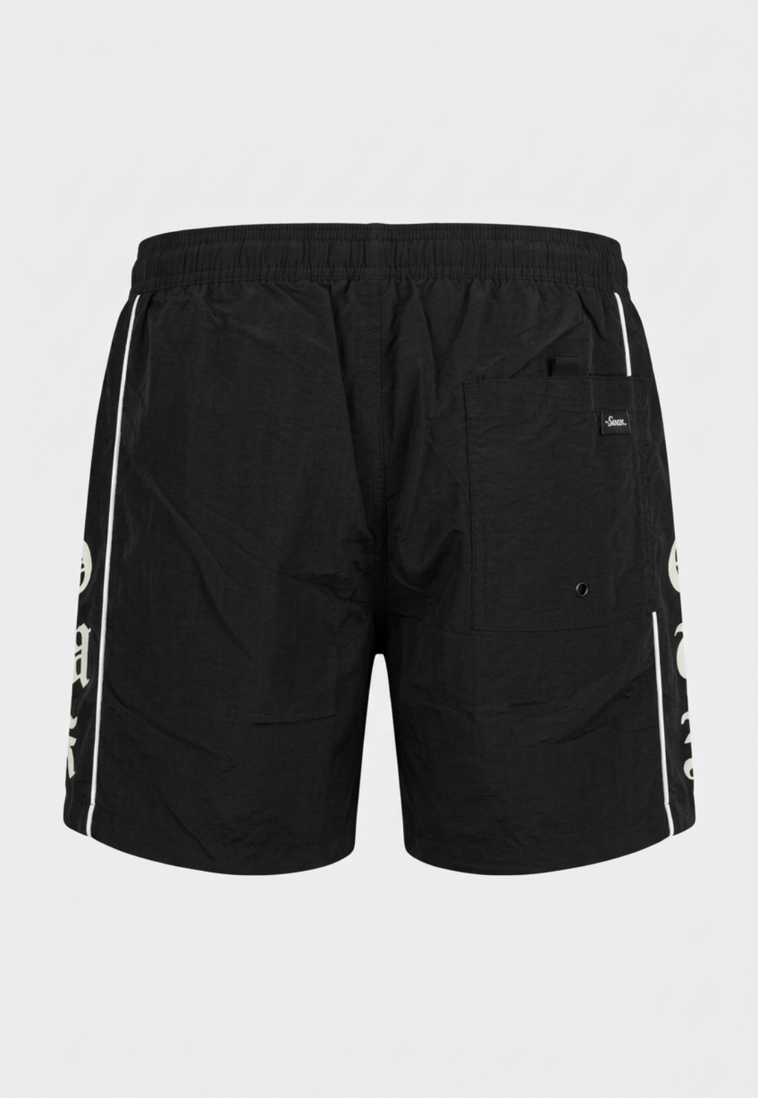 Traje De Baño Hombre Print Costado Piping Negro 2