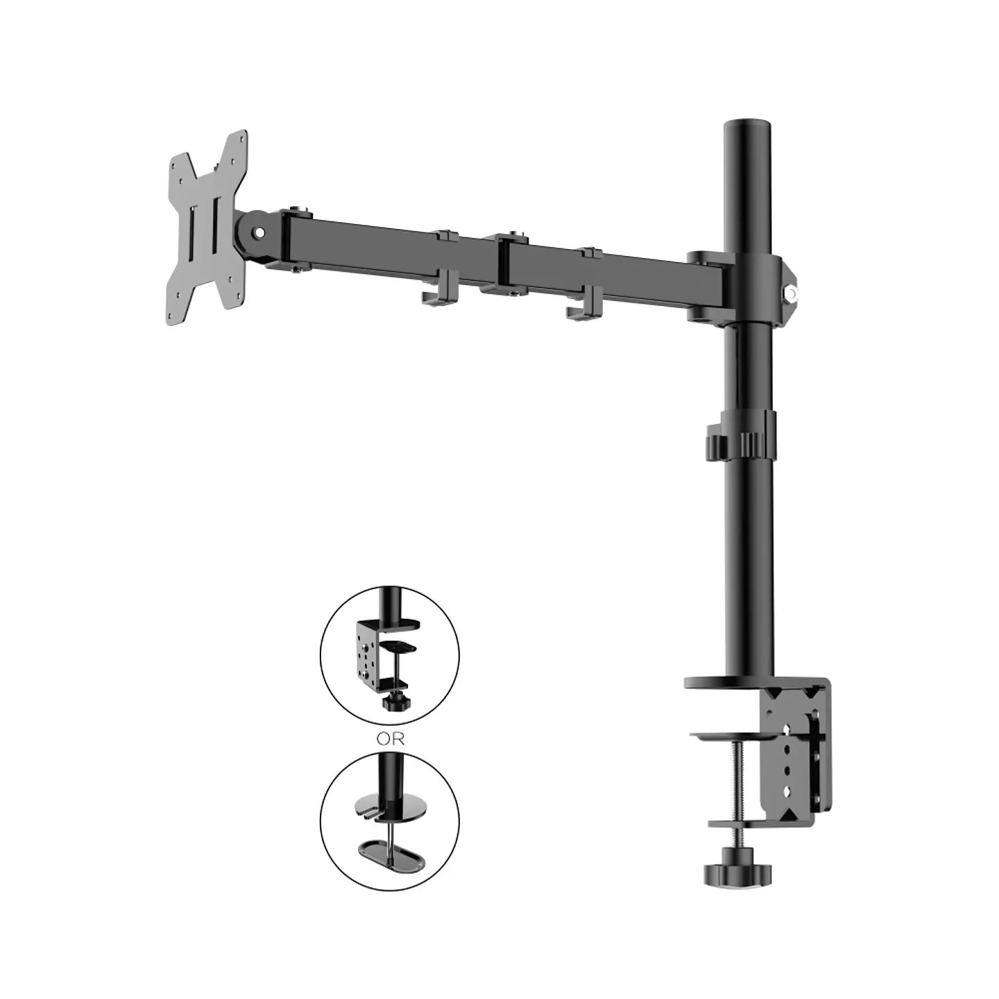 Soporte Monitor Brazo articulado, anclaje escritorio, 13