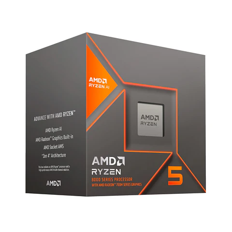 Procesador AMD Ryzen 5 8600G, 6 Nucleos, 12 Hilos, Gráficos Radeon 760M, Socket