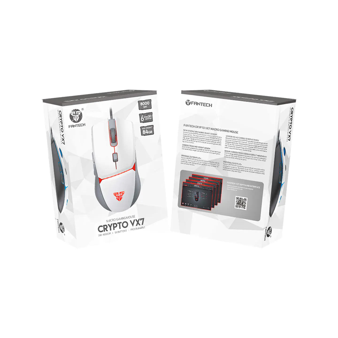 Mouse Gamer Progamable Fantech Crypto VX7 Space Ed, 8000 DPI 8